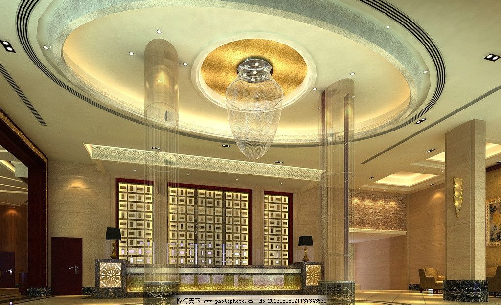 大堂 工装 酒店 中式 现代 服务台