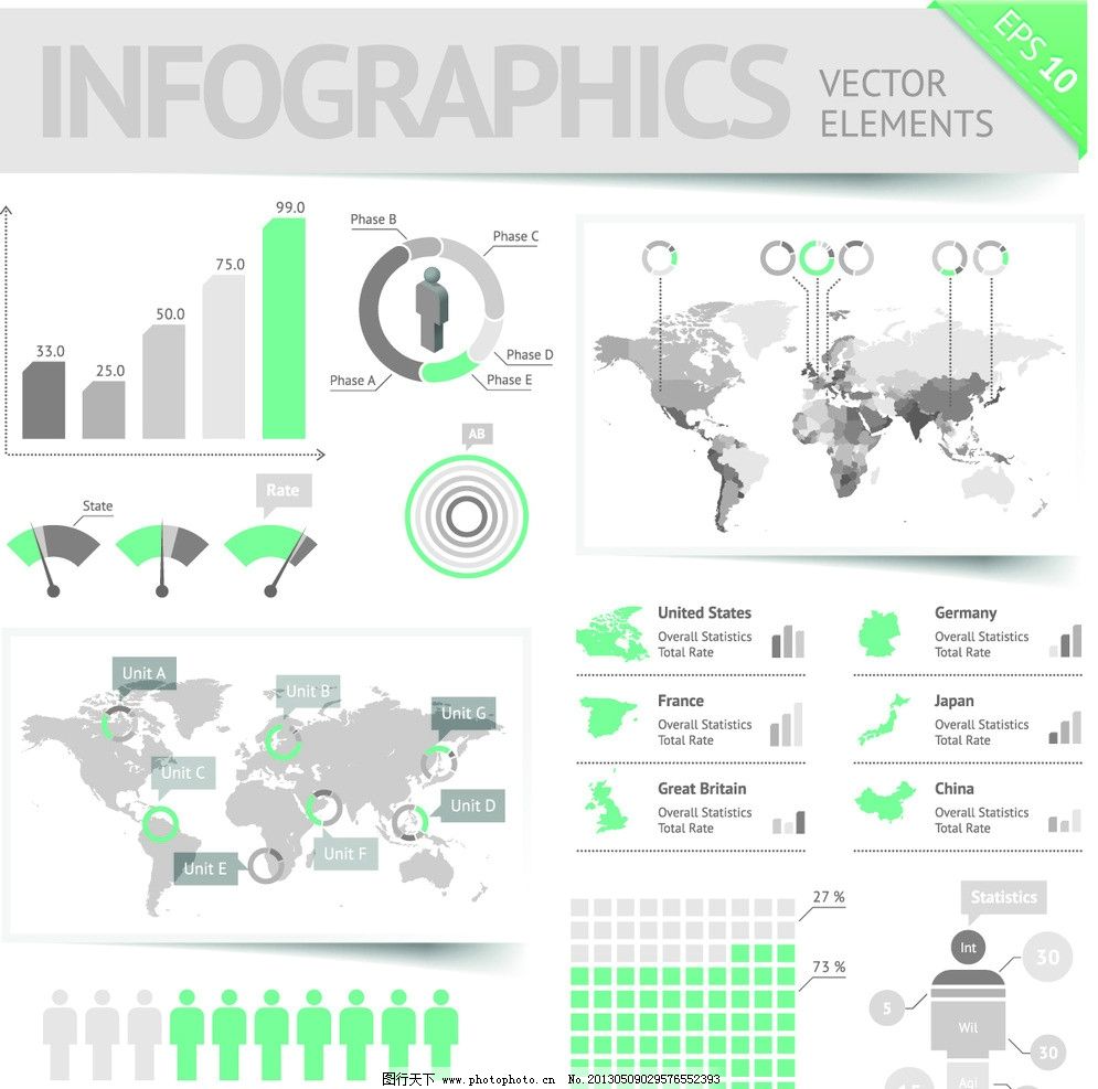 统计图表 数据分析图片,形象图表 箭头 圆 彩色