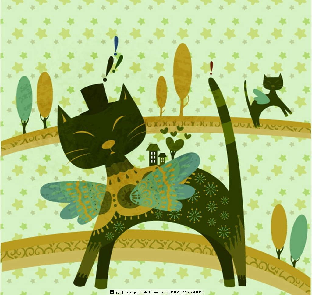 黑猫 小猫 猫咪 花纹图案 花朵图案 背景花纹 背景底纹 鲜花图案 手绘 漫画 彩绘 水彩画 卡通 动漫风格 梦幻世界 幻想世界 卡通世界 卡通设计 广告设计 动漫设计 绘画 绘画设计 插画设计 漫画设计 手绘设计 炫丽 梦幻 唯美 童话世界 矢量卡通设计 矢量 AI