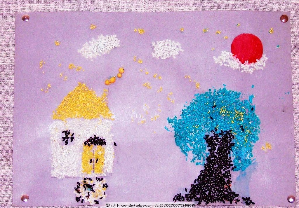美术展览米粒粘贴画图片 美术展览米粒粘贴画图片