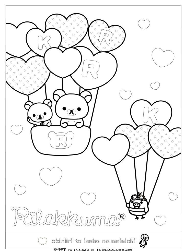 轻松熊线稿图片_卡通设计_广告设计_图行天下图库