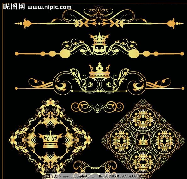 欧式花纹花边 金色 花纹 花边 角花 欧式 古典 传统 底纹 边框 时尚
