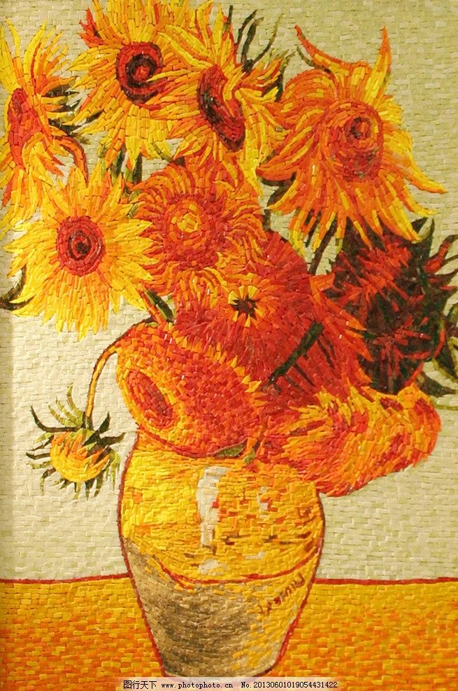 马赛克花朵 花 花瓶 油画 马赛克 马赛克剪画 壁画 艺术 欧式 装饰 玻璃马赛克 绘画书法 文化艺术 设计 200DPI JPG