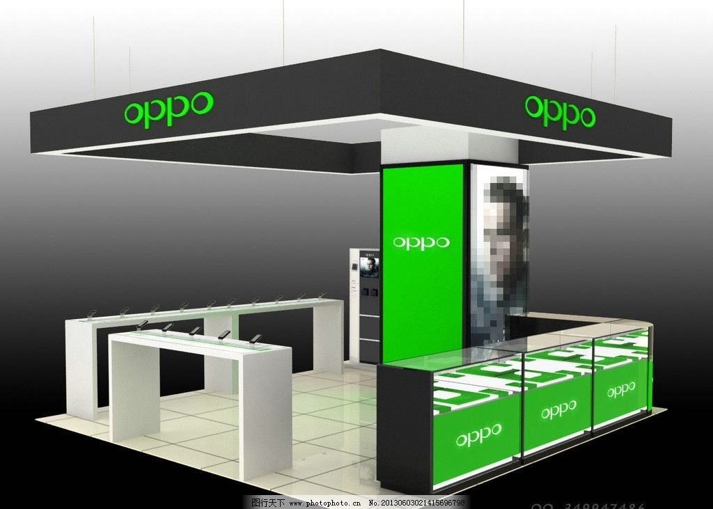 OPPO手机中岛展厅图片_展示模型_3D设计_图