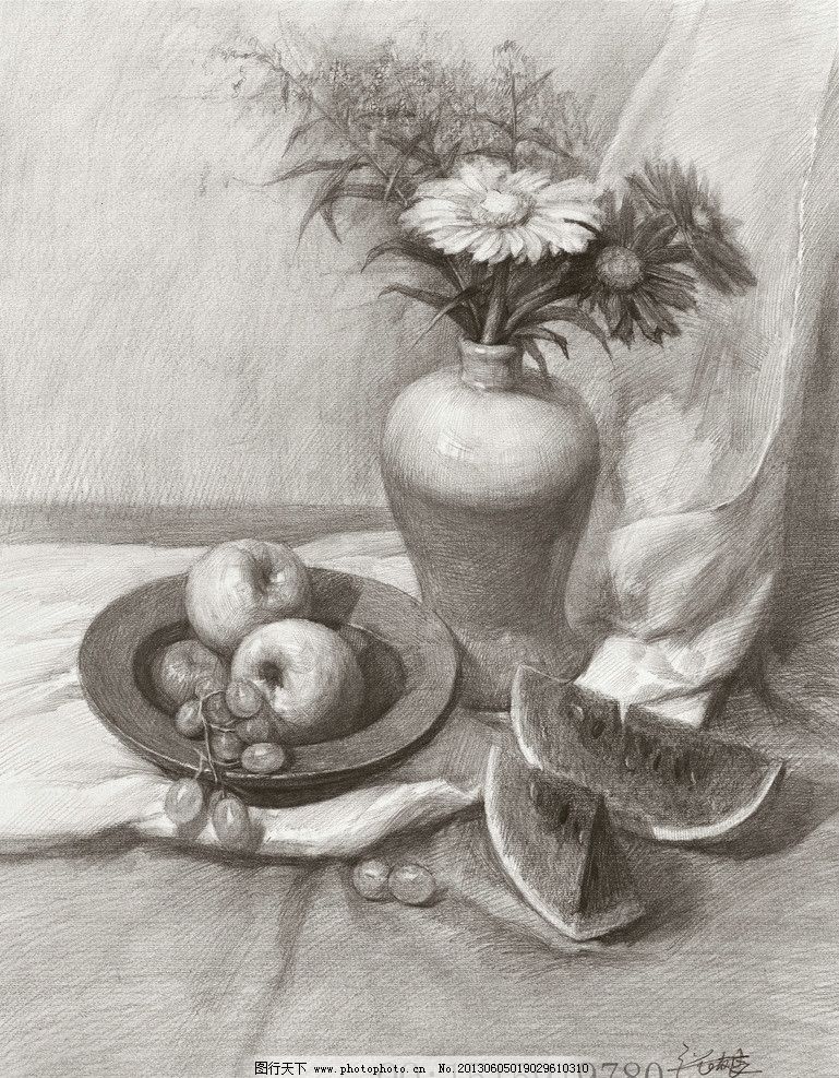 素描花瓶花图片图片展示_素描花瓶花图片图片下载