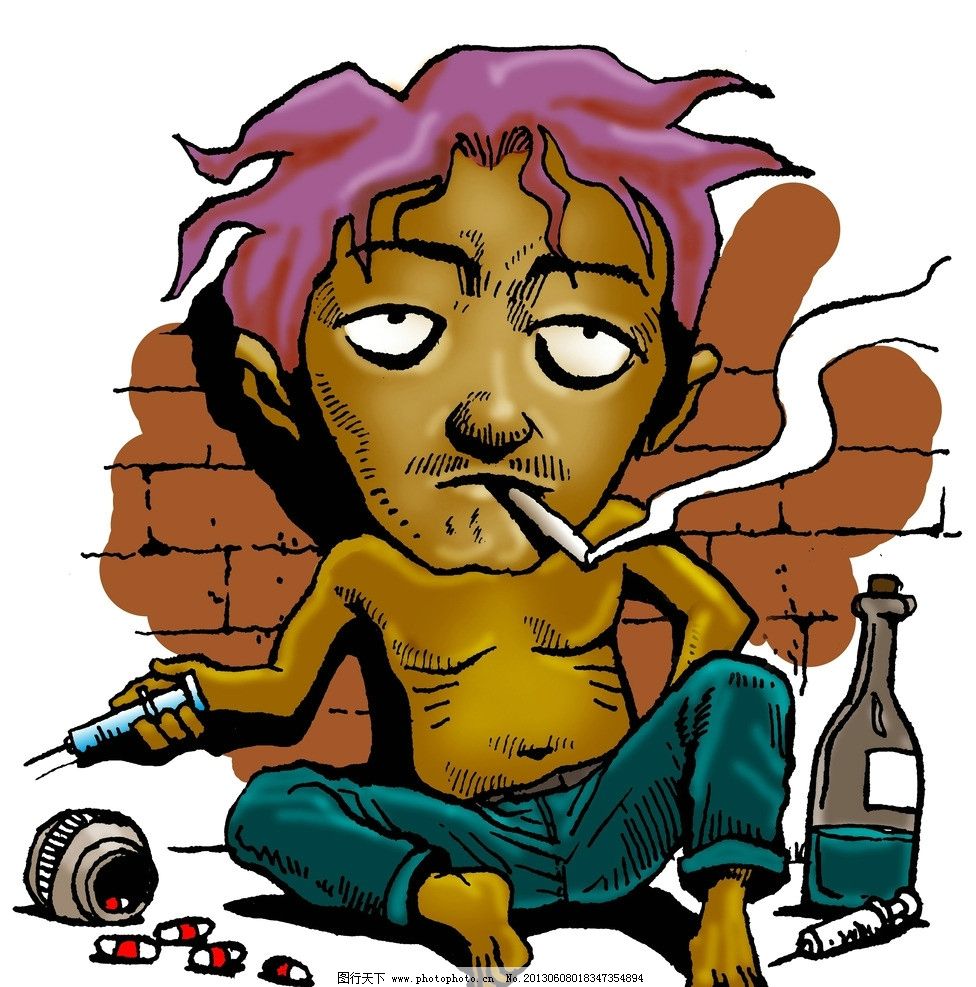 漫画人物 颓废男 喝酒 抽烟 漫画 创意 动漫人物 动漫动画 设计 300