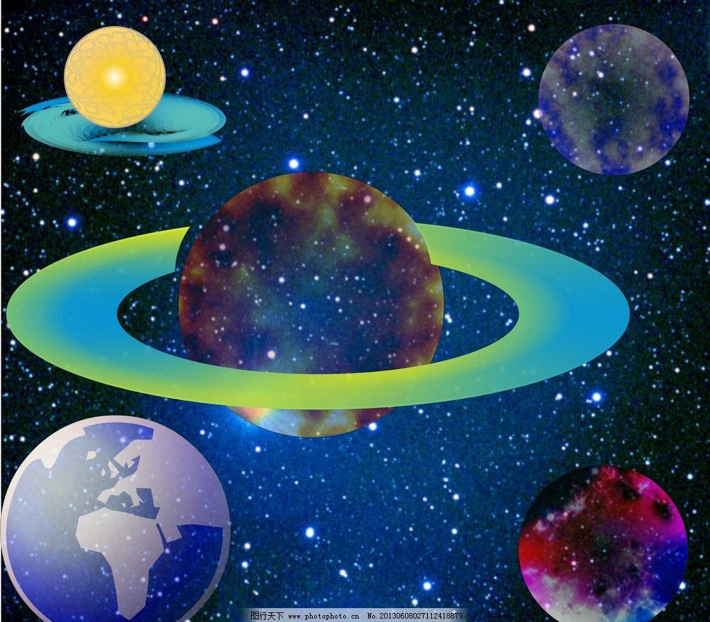 夜空 星空 宇宙 地球 星星 月亮 太阳 其他 现代科技 矢量 cdr图片