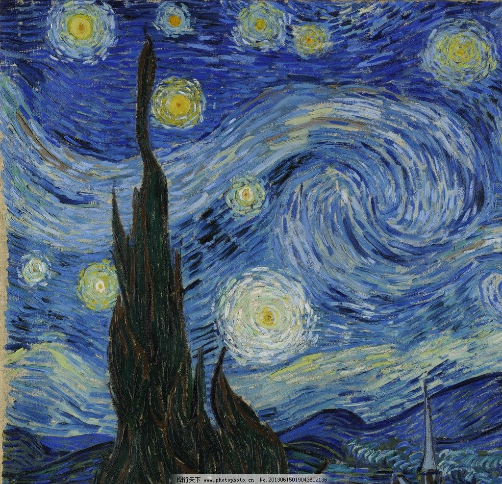 梵高星空油画原图图片展示