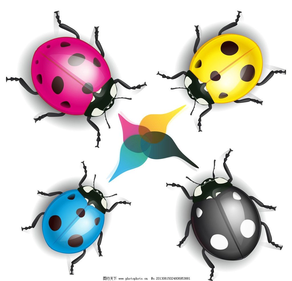 矢量瓢虫素材|儿童绘画一只红色瓢虫矢量素材-陆地动物矢量图下载