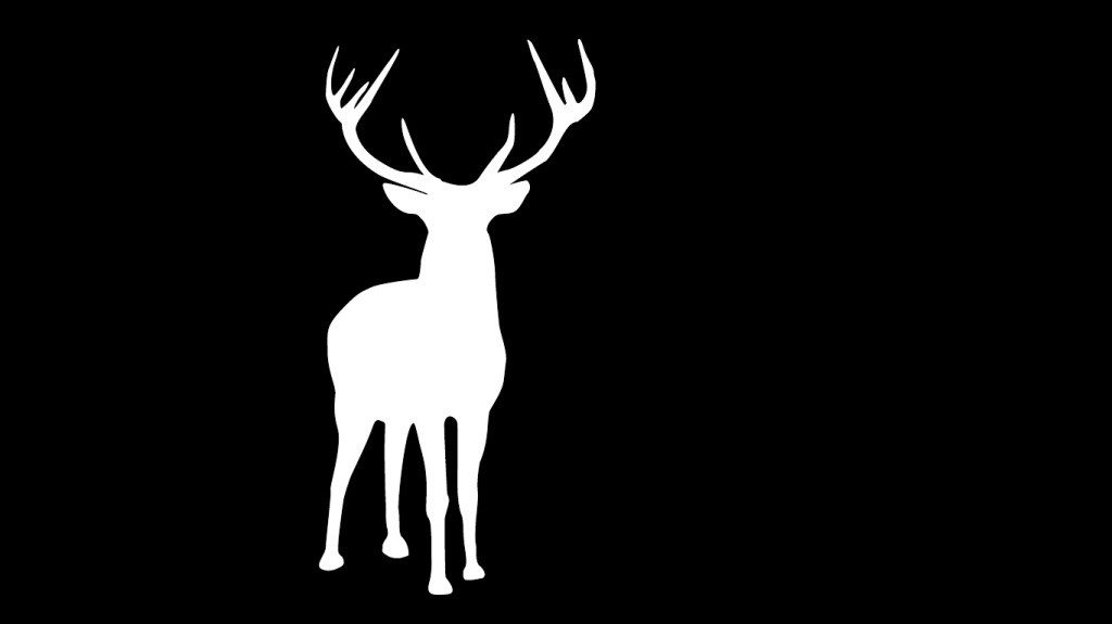 梅花鹿,小鹿 剪影图 黑色-图行天下图库