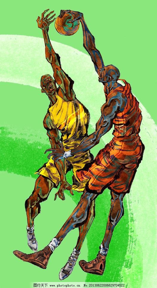 手绘人物篮球运动员图片