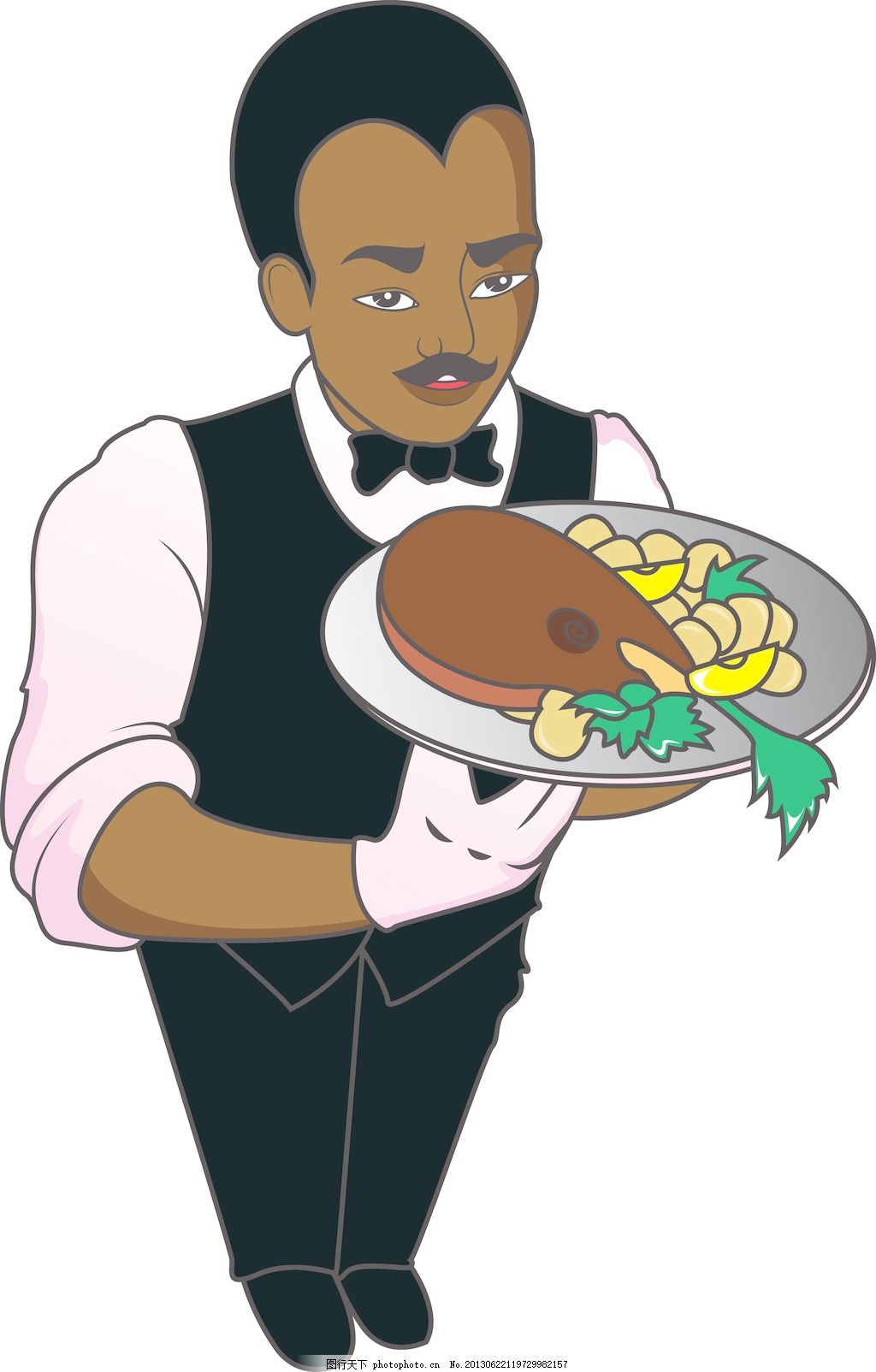 服务员特征向量,白色-图行天下图库