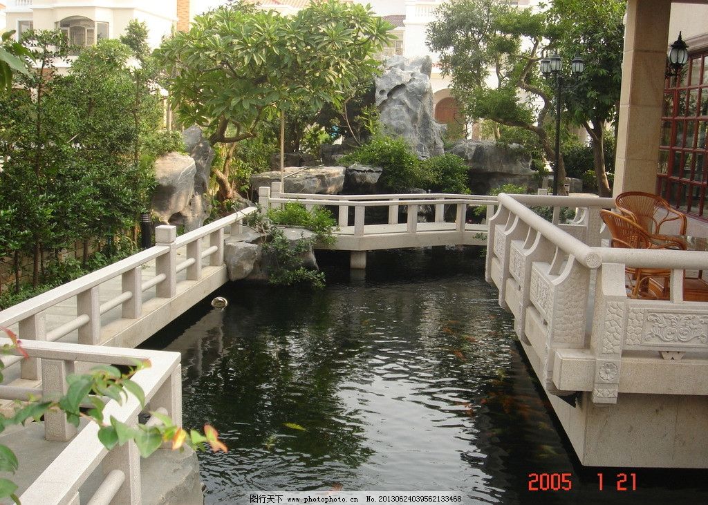 别院园林图片,中式 别墅 庭院 栏杆 雨棚 园林建筑-图
