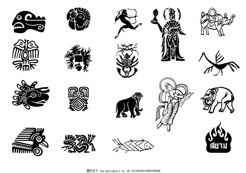 图腾,佛教,菩萨,飞天,古代画,石器时代,传统文化,文化艺术,矢量,AI