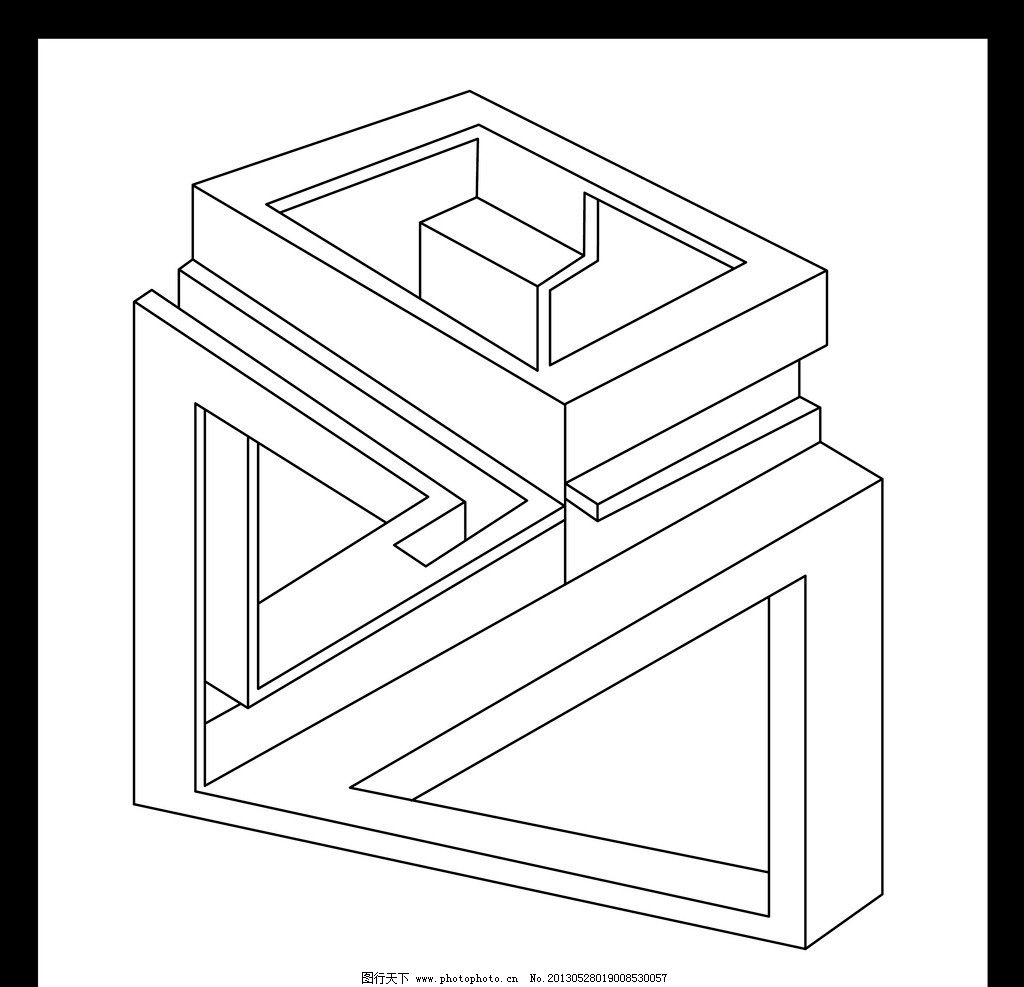 空间构图设计作业黑白图片